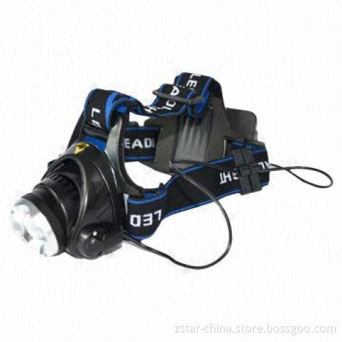 Cree XML-T6 1,200lm Rechargeable Headlight, Aluminum with 300-500m Strap Longest Range, 10W Power